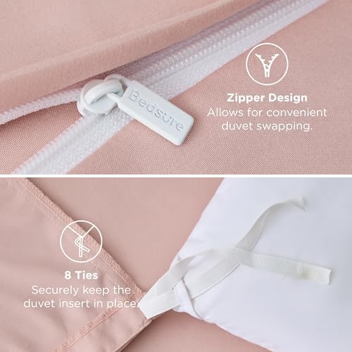 Bedsure Duvet Cover King Size, 1Pc Soft Double Brushed Bedding, Blush Pink - Image 5