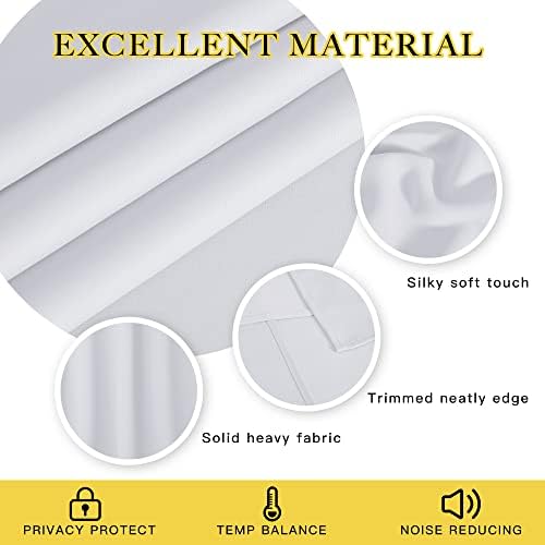 NICETOWN Grommet Top Thermal Insulated Solid Room Darkening Curtain / Drape for Sliding Door, Patio Door Curtain Panel (One Panel,W100" x L84", Greyish White) - Image 4