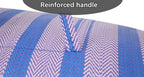 Large Nylon Woven Bag Moving Bag,75L/100L/120L/160L/230L Blue and White Stripes Laundry Bag Reusable Zipper Bag for Packing,Blankets,Duvet (4,100x55x43cm) - Image 4
