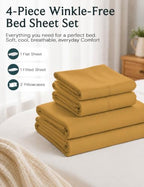 Queen Size Sheet Set, Cooling & Soft Deep Pocket Bed Sheets, 4PC - Image 6