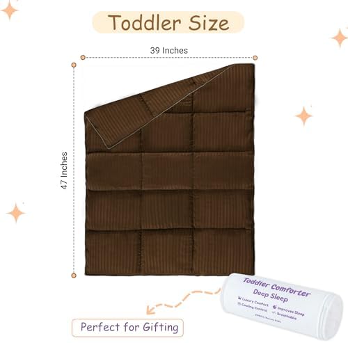 ZPECC Toddler Down Alternative Comforter, 39" x 47", Brown - Image 2