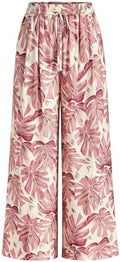 PRETTYGARDEN Womens Pants Elastic Waist Striped Lightweight Palazzo Pant by PRETTYGARDEN