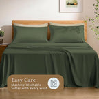 TOSMO Luxury Pillow Case Set of 2 - Cooling Viscose Derived from Bamboo, Oeko-TEX, Breathabl Silky Soft Pillow Cases with Envelope Closure (Standard, Olive) - Image 7