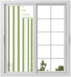 Window Privacy Film Frosted, Sage Green Striped Static Cling Door Window Covering, Farmhouse Vertical Stripes Geometric UV Blocking Windows Film for Office, Hotel, Bedroom, 29.5 x 78.7 Inches by Unknown