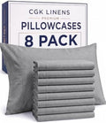 Standard Pillow Cases - 8 Pack Pillowcases, 20" x 26" - Heathered Grey by CGKUnlimited