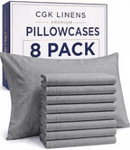 Standard Pillow Cases - 8 Pack Pillowcases, 20" x 26" - Heathered Grey by CGKUnlimited