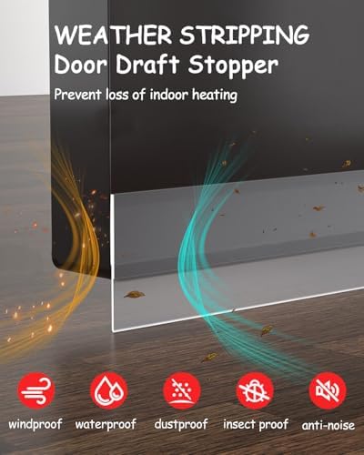 Silicone Weather Stripping, 3 inch (W) x 20 Ft (L) Door Draft Stopper, Windows Seal Strip for Gaps of Door and Windows, Garage Door Under Bottom, Sealing Tape Shower Doors Sweep, White - Image 5