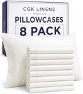 Standard Pillow Cases - 8 Pack Pillowcase Covers, 20" x 26" - Antique White by CGKUnlimited