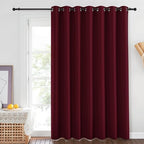 NICETOWN Blackout Room Divider Curtains 84 inch Length, Grommet Energy Saving Thermal Drapes Sound Reducing Window Treatments for Living Room/Bedroom, W100 x L84, 1 Panel, Wine Red - Image 2