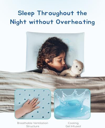 Toddler Pillow, Adjustable Memory Foam Small/Mini Pillow for Toddler 2 Years & Above, for Kids Sleeping, Napping or Traveling, Washable No Zipper Pillowcase, 13” x 18”, Blue - Image 4