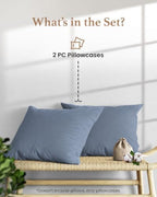 1000 TC Standard Pillowcases Set of 2 100% Egyptian Cotton Pillow Cases - Image 3
