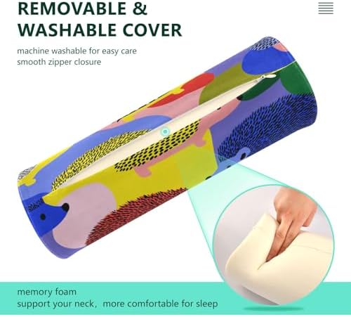 Jungle Porcupine Pebbles Multicolor bamboos Neck Roll Pillow Cover Travel Pillow Cylinder soporte para el Cuello - Image 4