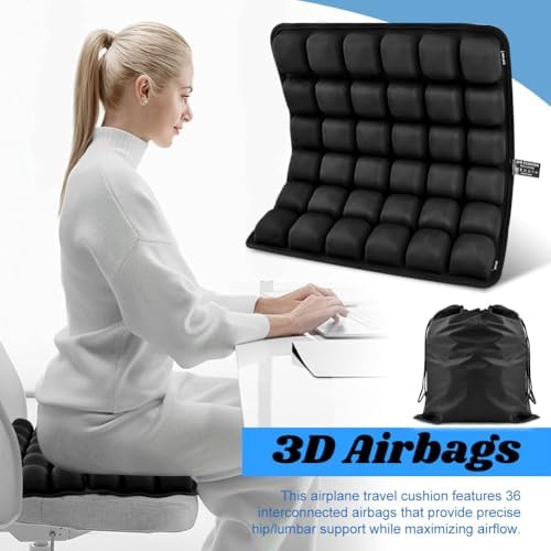 Travel Cushion Airplane Seat,Inflatable Air Seat Cushion for Long Flight - Image 3