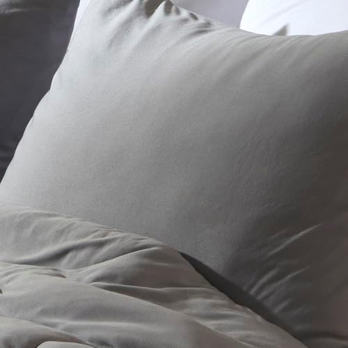 SLEEP ZONE King Size Comforter Set, Breathable Jersey Knit Soft Duvet Insert Set 3 Pieces Bedding Sets for Bedroom All Season, Gray - Image 5