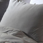 SLEEP ZONE Twin/Twin XL Size Comforter Set, Breathable Jersey Knit Soft Duvet Insert Set 2 Pieces Bedding Sets for Bedroom All Season, Gray - Image 5