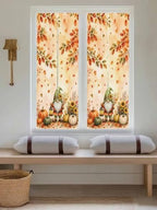 Window Privacy Film Frosted, Thanksgiving Gnomes Reusable Static Cling Window Tints, Fall Pumpkin Maple Leaves Sunflower Heat Control Windows Films for Offices, Balcony, 29.5 x 118 Inches - Image 5