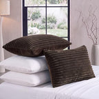Bedorm Faux Fur Pillowcases Set of 2 Queen Size Plush Fluffy Pillow Cover Dark Brown, Zipper Closure - Image 7