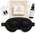 Nature+ Sleep Gift Set for Women & Men-5-Piece Sleep Essentials Kit with 3D Sleep Mask, Earplugs, Lavender Linen Spray, Magnesium Soap & Cotton Gift Bag | Wellness & Relaxation Gift by Nature