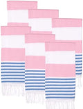 Turkish Beach Towels Set of 6 | Oversized, Quick Dry, Sand Free | 100% Cotton, Large 38x71 Towels for Beach, Pool, Travel |Soft, Compact, Absorbent | Pink/Blue by PADISHAHHOME