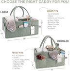 Parker Baby Co. Felt Diaper Caddy Organizer - Large, Sage - Image 3