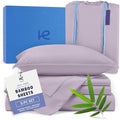 Kickoff Viscose Bamboo Sheets Split King Size 5-pc 100% Organic Bamboo Viscose Bed Cooling Sheets Split King Size Set Cool Bedding for hot Sleepers Sheet Set - Gift Ready Packaging (Lavender, SK) by KickoffHome