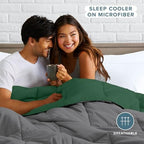 Bare Home California King Comforter - Reversible Colors - Goose Down Alternative - Ultra-Soft - Premium 1800 Series - All Season Warmth - Bedding Comforter (California King, Grey/Forest Green) - Image 5
