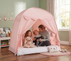 Akiky Large Teepee Tent for Kids with Lights Portable Bed Canopy Tent Foldable Teepee Canopy Playhouse Inside Canopy Bed for Playroom(Pink) - Image 7