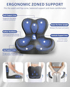 Seat Cushion with Back Support,Lumbar Support Pillow for Office Chair,X Large Memory Foam Chair Cushions for Sciatica Tailbone Pain Relief Coccyx Pad for Wheelchair, Car, Home, Office, Desk - Image 3