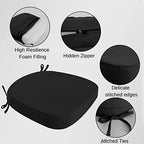 idee-home Outdoor Chair Cushions Set of 4, 17" x 17" D-Shaped - Image 2