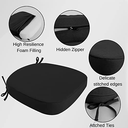 idee-home Outdoor Chair Cushions Set of 2, 17" x 17" D-Shaped - Image 2