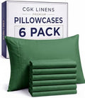 King Pillow Cases - 6 Pack Pillowcase Covers - 20" x 40" (Emerald Green) by CGKUnlimited