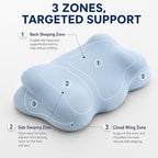 Cloud Neck Pillows for Sleeping, Ergonomic Memory Foam Cervical Align Pillow, Longer Cooling Breathable Neck Support Pillow for Neck Pain Relief, Side Back Stomach Sleepers, Nap Travel - Image 5