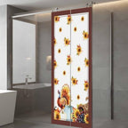 Window Privacy Film Frosted, Thanksgiving Fall Static Cling Door Window Covering, Turkey Sunflowers Pumpkin Brown Striped UV Blocking Windows Film for Office, Hotel, Bedroom, 29.5 x 78.7 Inches - Image 5