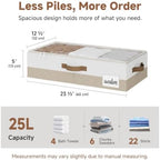 StorageWorks 5 Inch Low Profile Under Bed Storage Containers with Clear Lid - Image 2