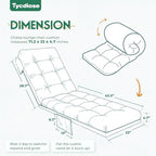 Outdoor Chaise Lounge Chair Cushion, 71 x 22 x 4.7 Inches Waterproof Chaise Lounge Cushions Thickened for Outdoor Furniture, Non-Slip Patio Lounge Chair Cushions, Green Coconut - Image 2