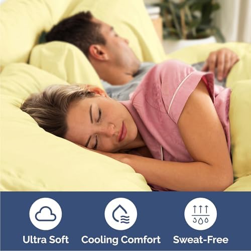 Cal King 6 Piece Bed Sheet Set - Soft, Breathable & Cooling Sheets - Yellow - Image 4