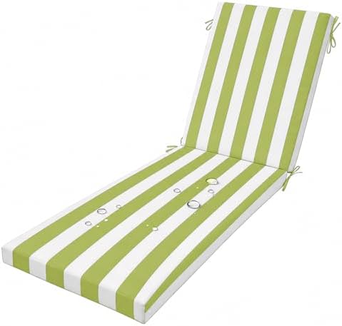 Waterproof Sun Lounger Cushions - Thick, Foldable, Tied Design with Removable Zipper Cover for Outdoor Patio, Garden, and Poolside Comfort by Unknown