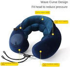 QUQUQ Travel Neck Pillow for Sleeping Inflatable U-Shaped Foldable Office Travel Neck Support Pillow Comfortable(Blue 1) - Image 2