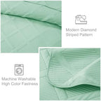 Exclusivo Mezcla 3-Piece Soft Quilts Queen Size Bedding Set, Light Green - Image 5