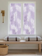 Window Privacy Film Frosted, Purple Botanical Reusable Static Cling Window Tints, Summer Palm Leaves Foliage Tropical Heat Control Windows Films for Offices, Balcony, 29.5 x 118 Inches - Image 5