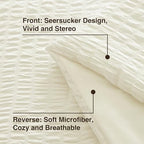Love's cabin Seersucker Ivory Queen Comforter Set, 7-Piece Bed in a Bag - Image 5