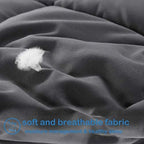 EASELAND Twin Size Down Alternative Comforter, Dark Grey, 64x88 Inches - Image 4