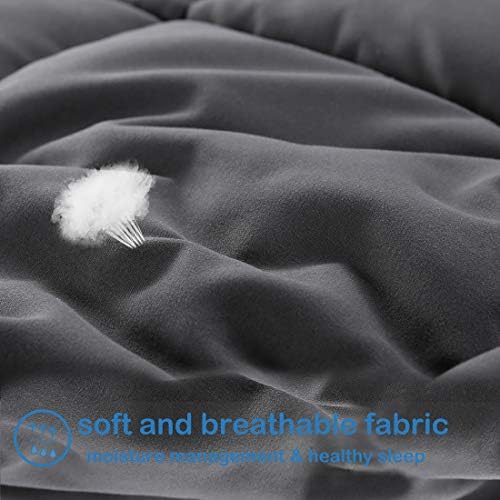 EASELAND California King Down Alternative Comforter, Dark Grey, 96x104 - Image 4