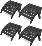 KINGYES Folding Adirondack Ottomans Set of 4 for Adirondack Chair, Black by KINGYES