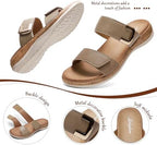 Littleplum Women Slides Sandals Arch Support Open Toe Slip on Sandals Soft Cushion Slippers Comfy Casual Summer Shoes for Walking Beach Travel - Image 4