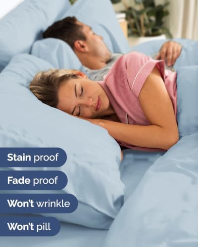 Flex Top Split Head King 6 Piece Sheet Set - Soft & Cooling - Sky Blue - Image 5