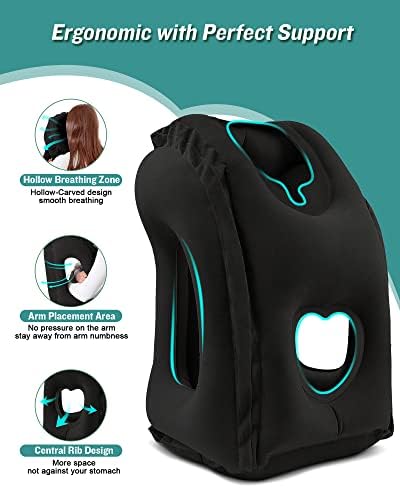 Inflatable Travel Pillow & Inflatable Travel Foot Rest Pillow, Adults Travel Essentials Great for Airplane, Office, Home, Trains, Cars - Image 4