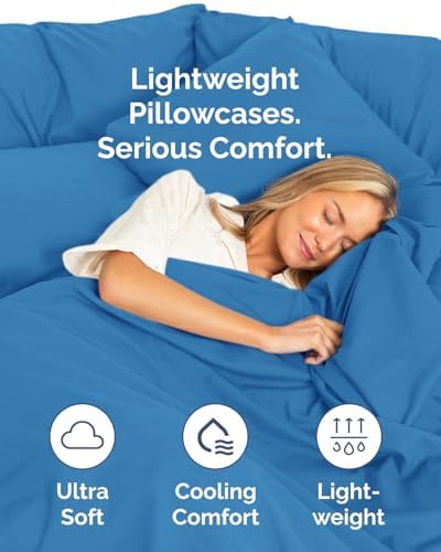 Standard Pillow Cases - 6 Pack Pillowcase Covers - 20" x 26" (Royal Blue) - Image 3