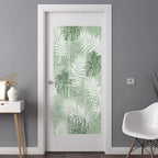 Window Privacy Film Frosted, Sage Green Palm Trees Tropical Non-Adhesive Static Cling Window Tint, Summer Beach Botanical Insulated Windows Frosted Films for Living Room, 35.4 x 78.7 Inches - Image 3