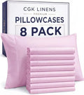 Standard Pillow Cases - 8 Pack Pillowcase Covers - 20" x 26" (Light Pink) by CGKUnlimited